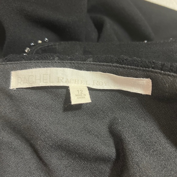 Rachel Rachel Roy Black Crossover Back Embellished Sheath Dress Size 12. - Picture 8 of 9